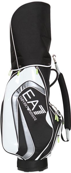 Emporio Armani Patent Faux Leather Golf Club Bag in Black (BLACK/WHITE ...