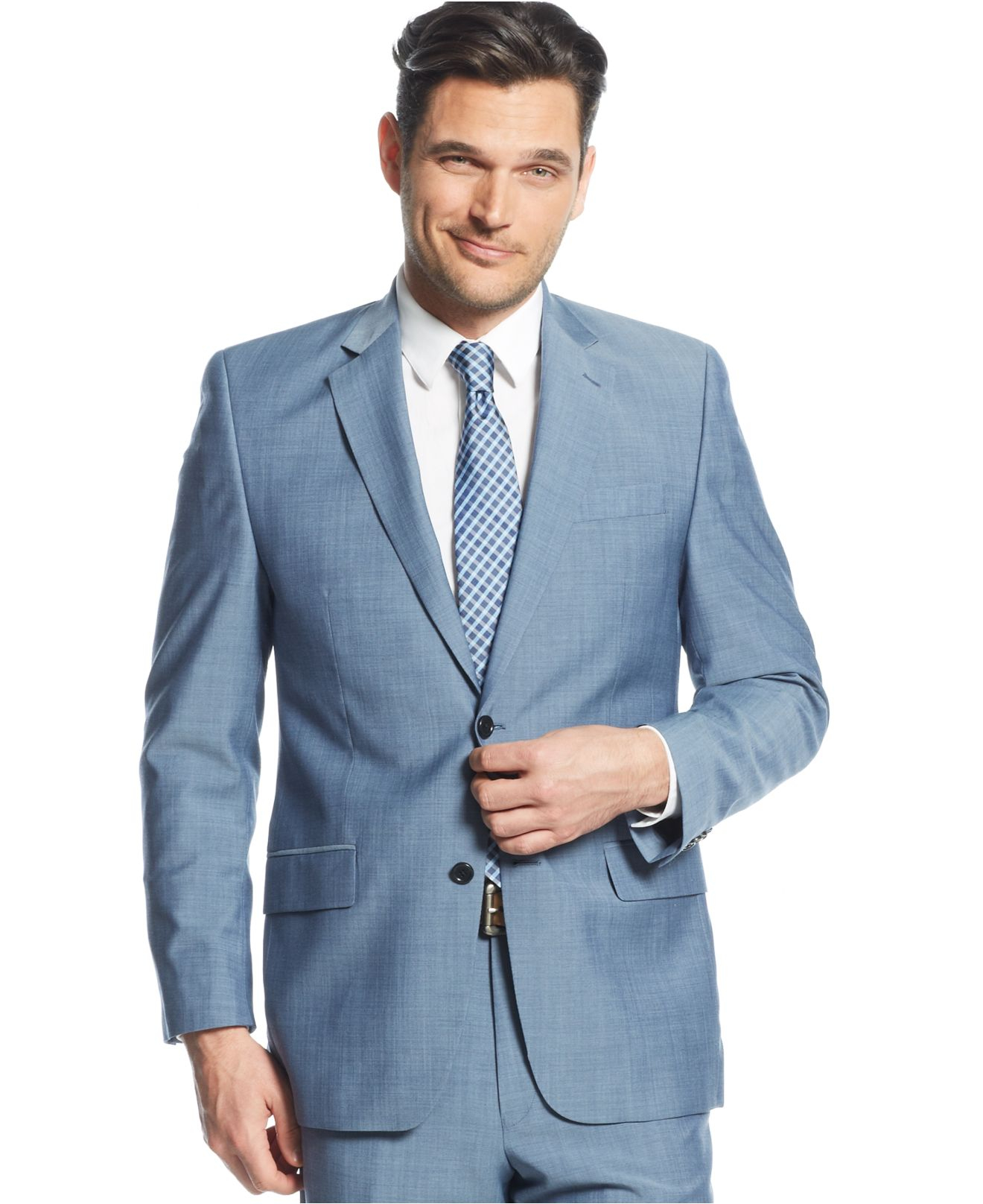 Michael kors Michael Light Blue Sharkskin Suit in Blue for Men | Lyst