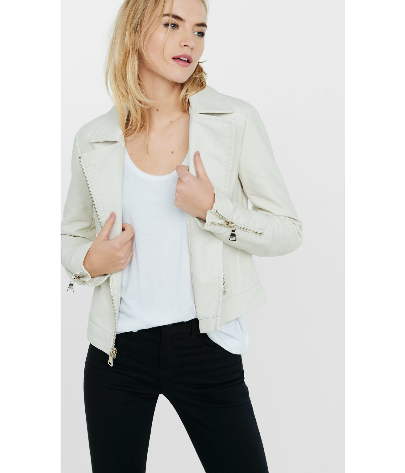 Express White Minus The Leather Moto Jacket In Lyst Gallery