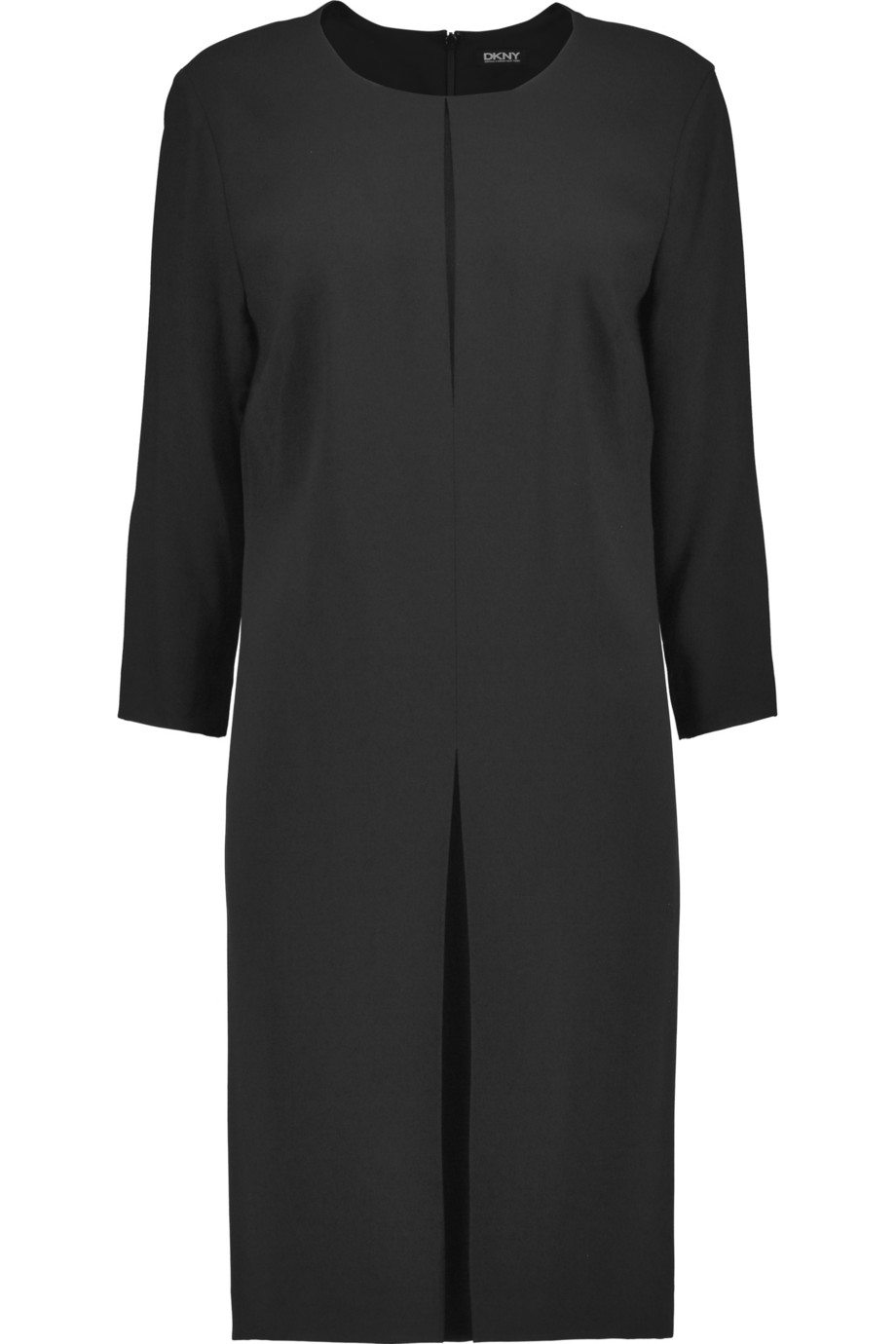 Dkny Pleated Crepe Mini Dress In Black Lyst Gallery