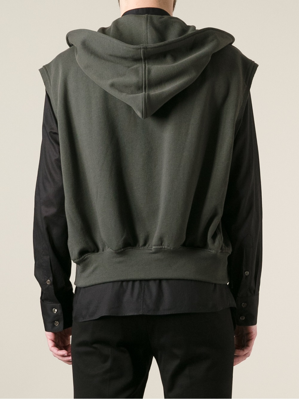 Haider ackermann Hooded Sleeveless Jacket in Gray for Men Lyst