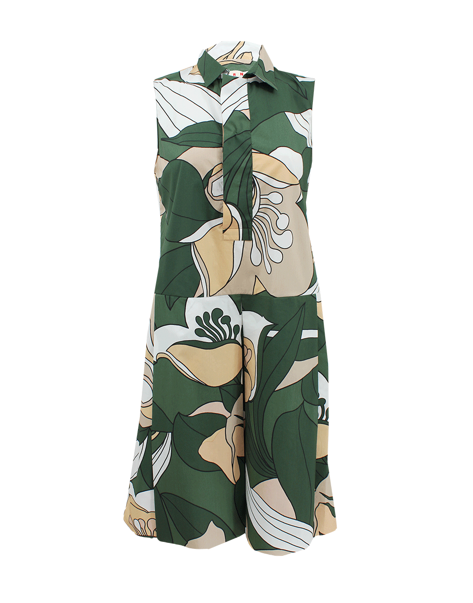 Download Lyst - Marni Sleeveless Henley Shirt Dress in Green