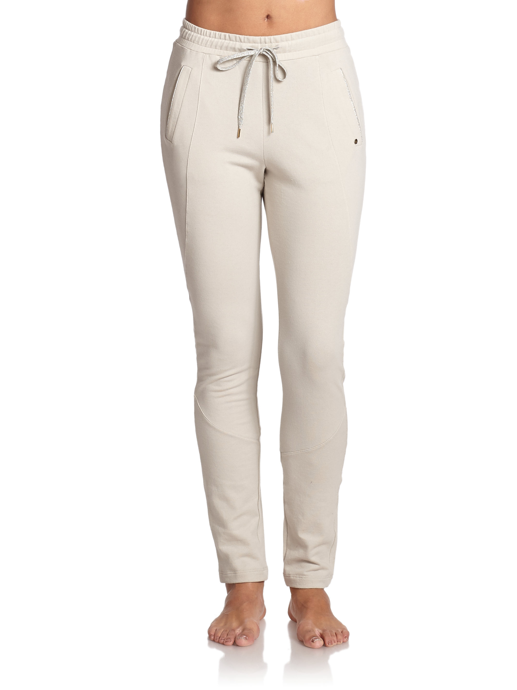 white tapered pants