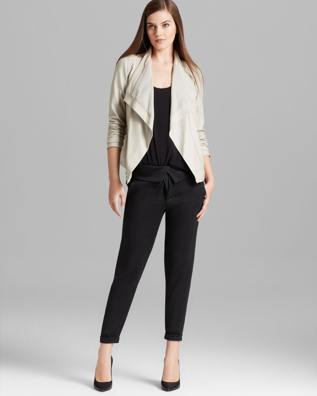 Lyst Vince Paper Leather D Jacket In Natural Gallery