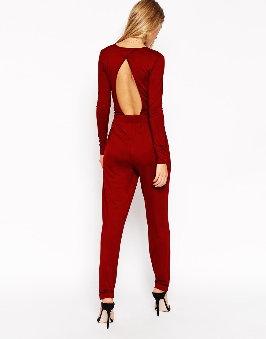 asos red jumpsuit
