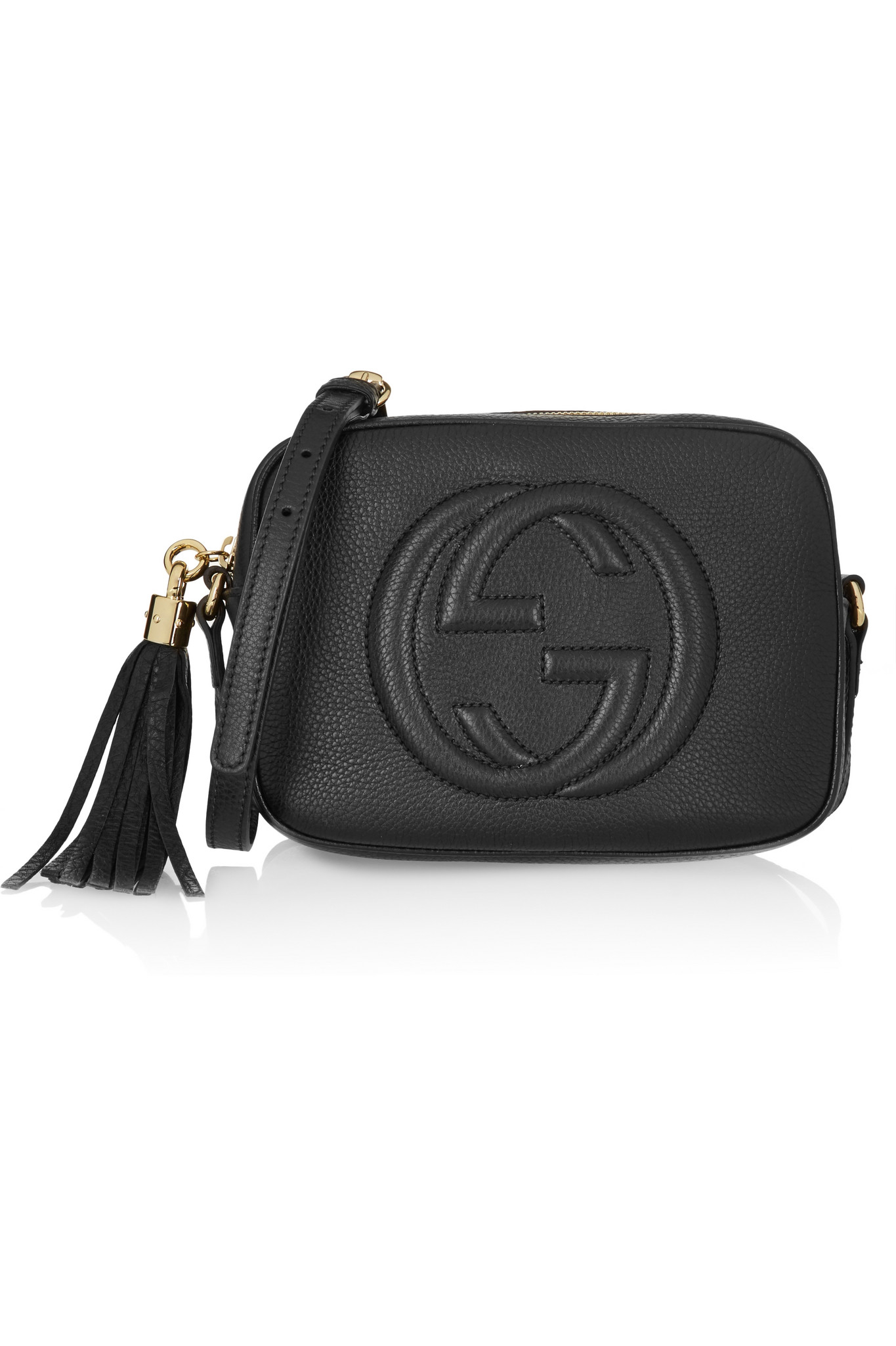 Lyst - Gucci Soho Disco Textured-leather Shoulder Bag in Black