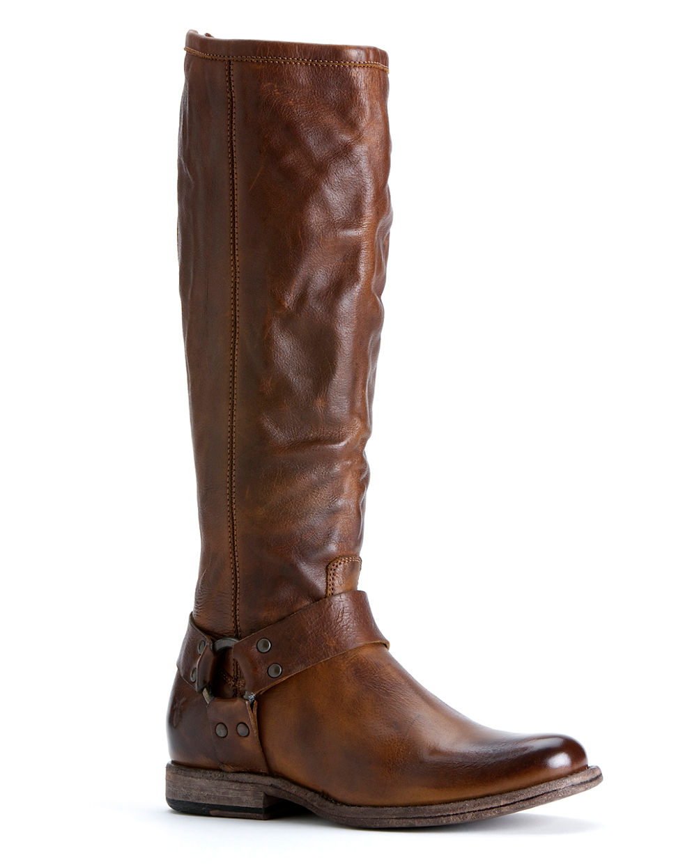 Frye Phillip Harness Wide Calf Riding Boots in Brown | Lyst