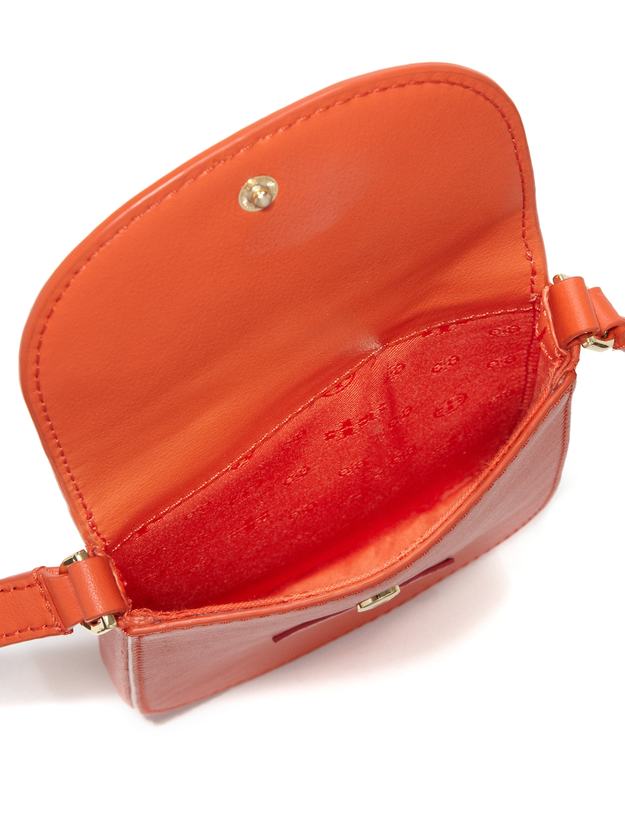 Tory burch Novelty Mini Phone Leather Crossbody Bag in Orange | Lyst