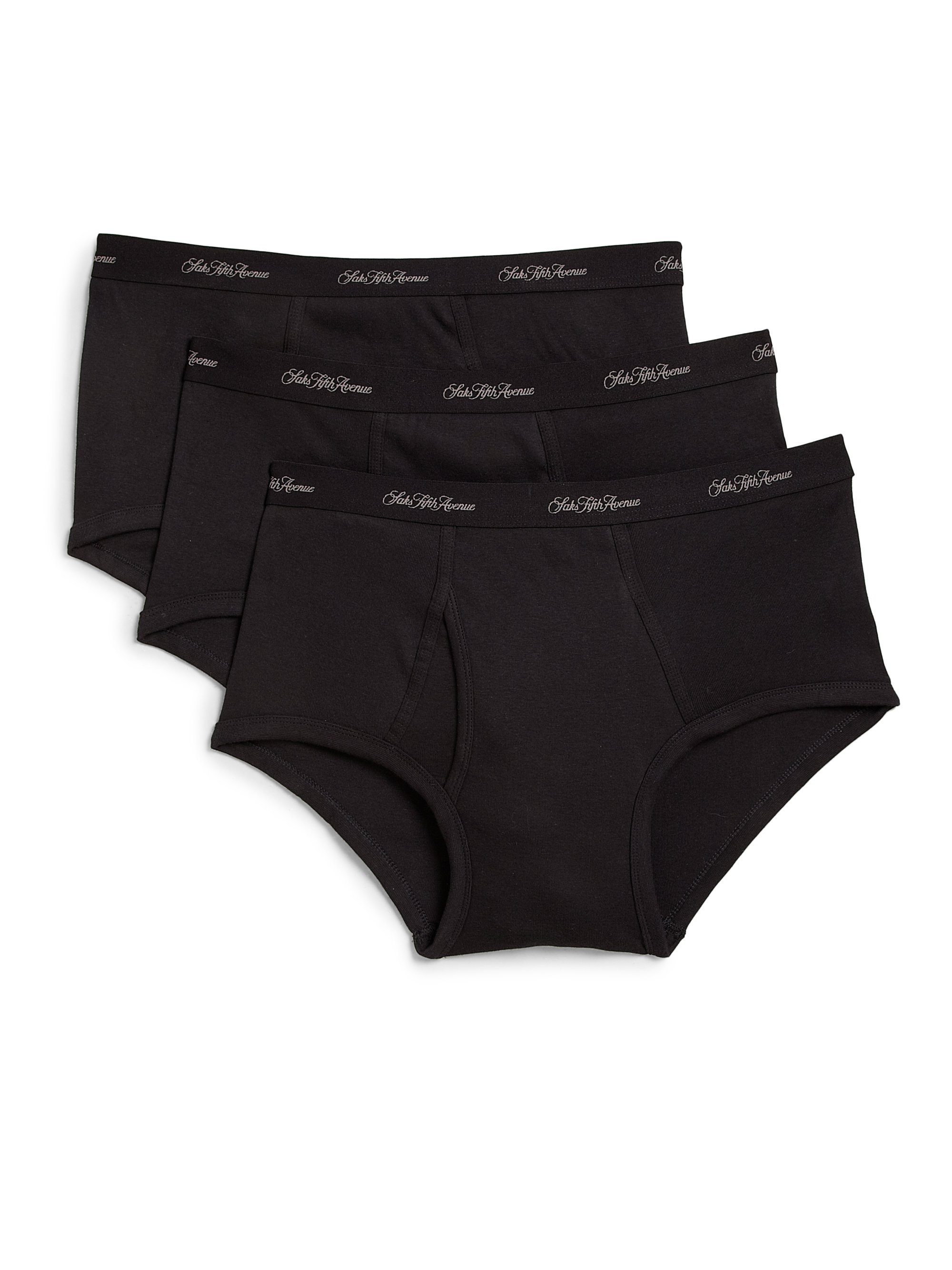 Saks fifth avenue Supima Cotton Briefs, 3pack in Black for Men Lyst
