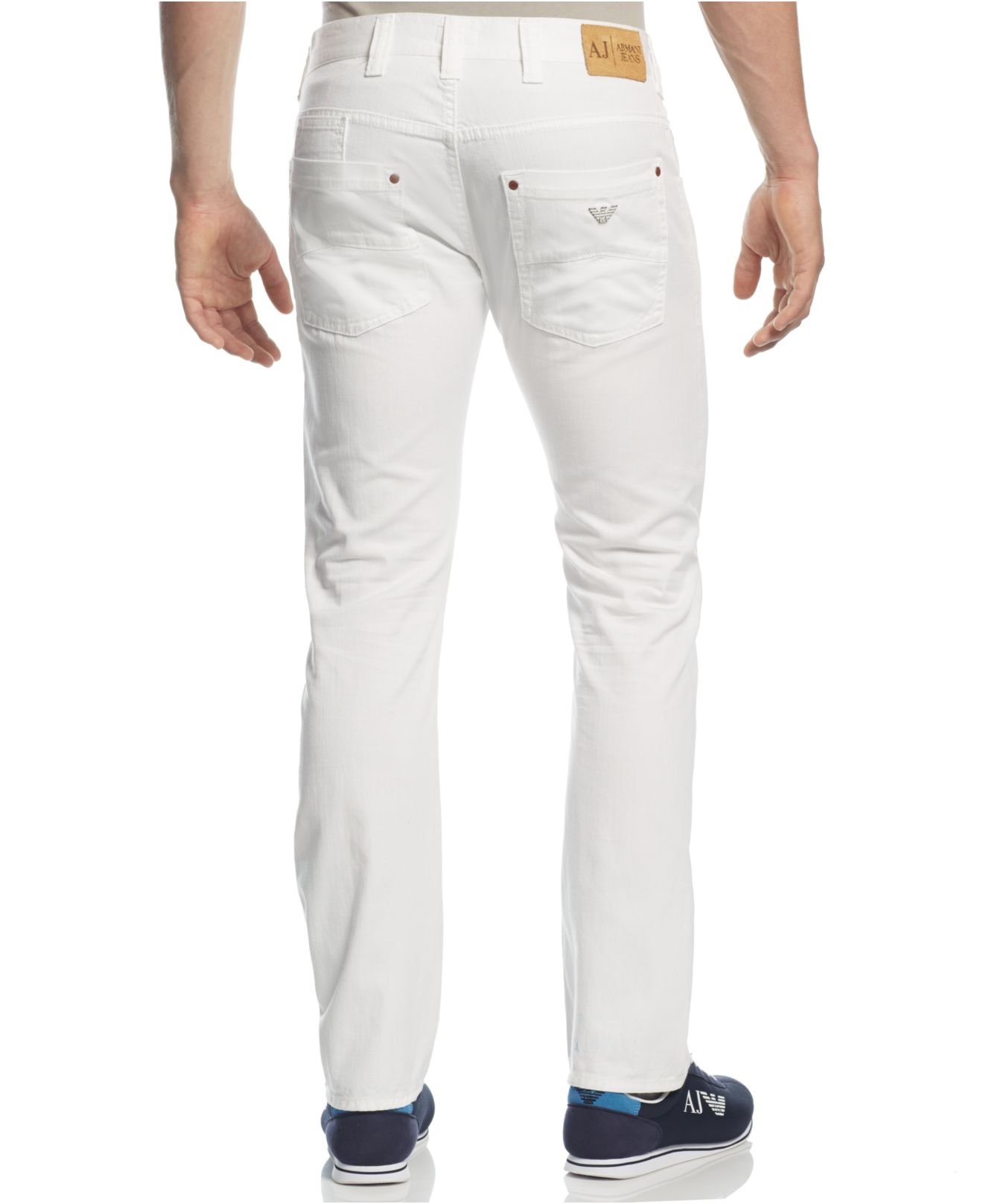 Lyst - Armani Jeans White Slim Straight Jeans in White for Men