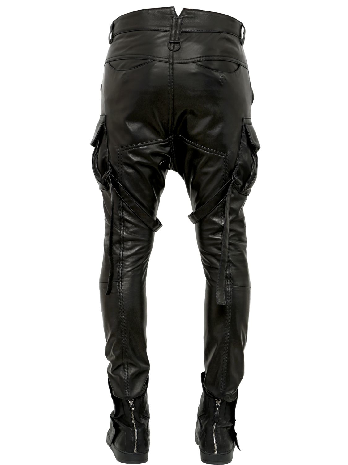 women's leather cargo pants