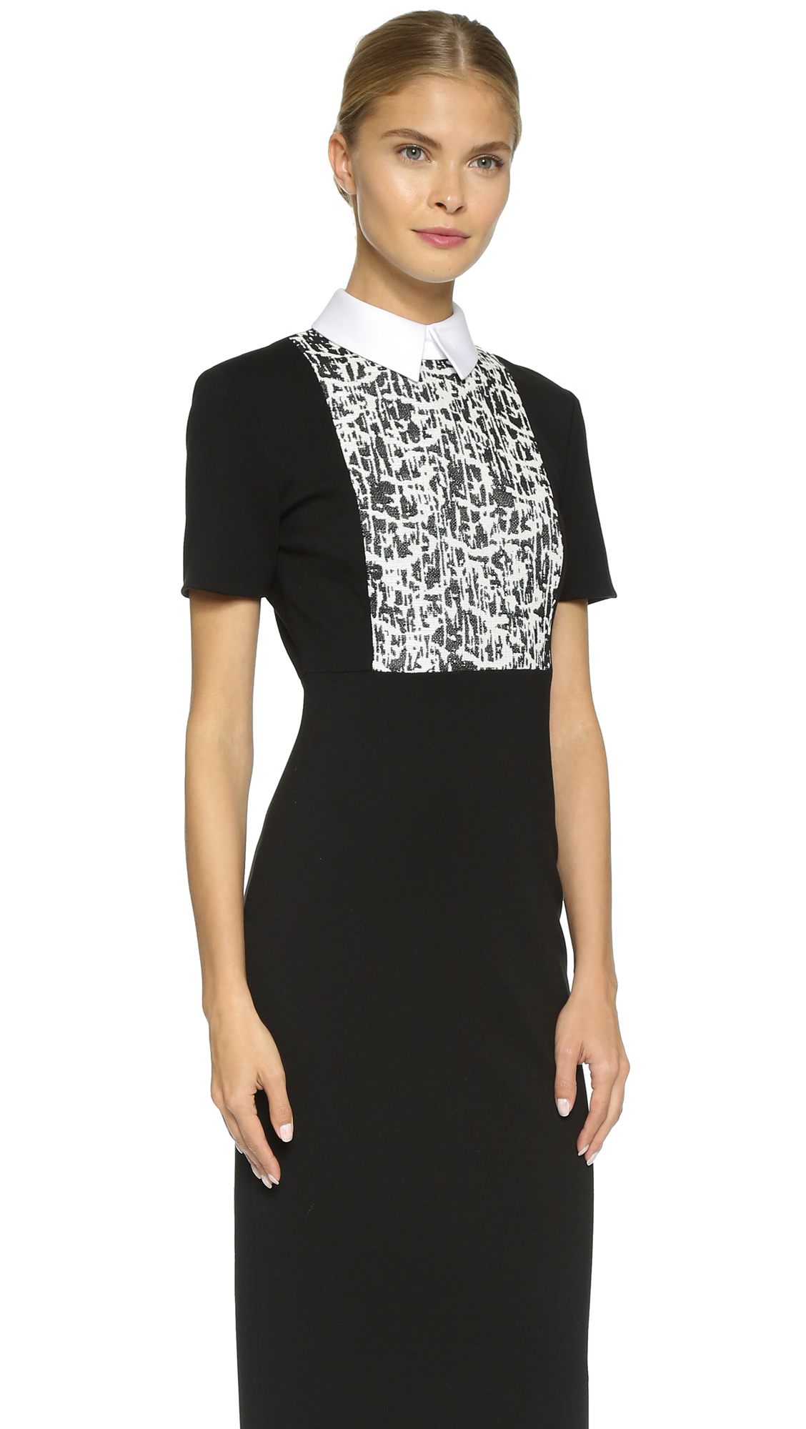 Lyst Jason Wu Collar & Bib Knit Dress Black in Black