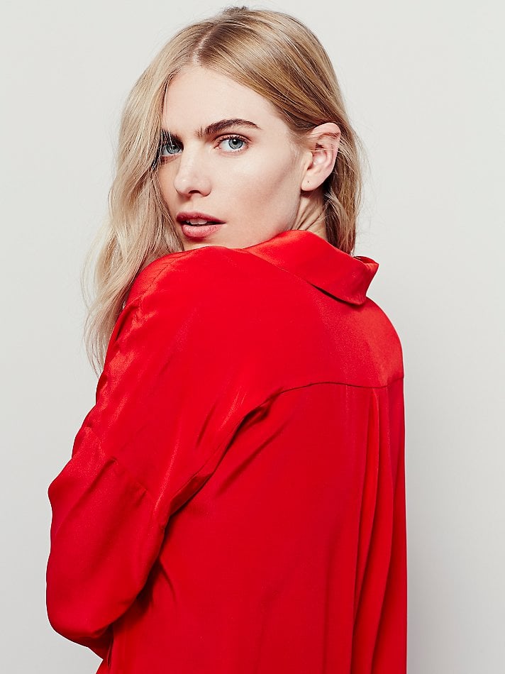 free people red shirt