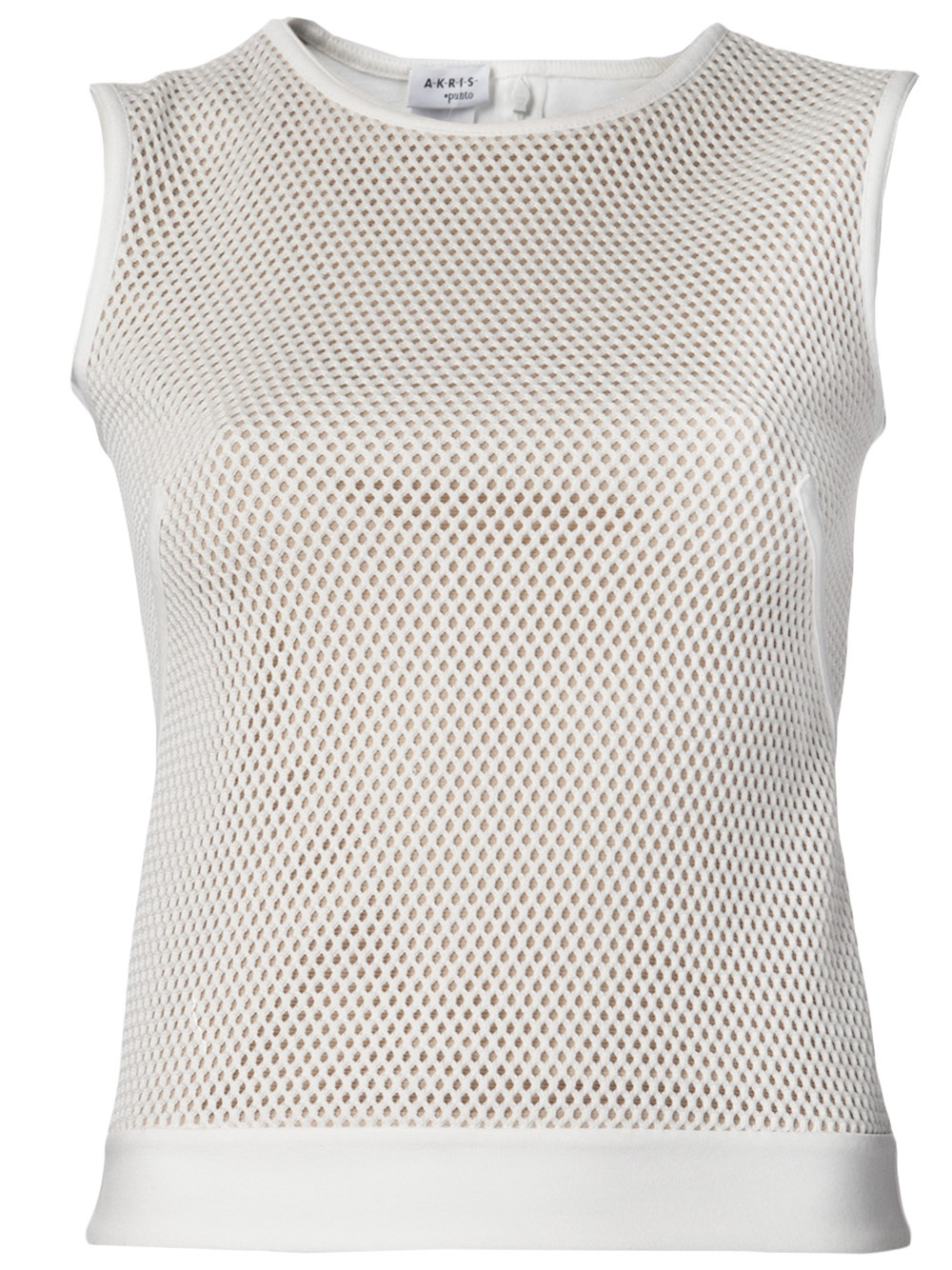 Akris Punto Mesh Front Jersey Top in White | Lyst