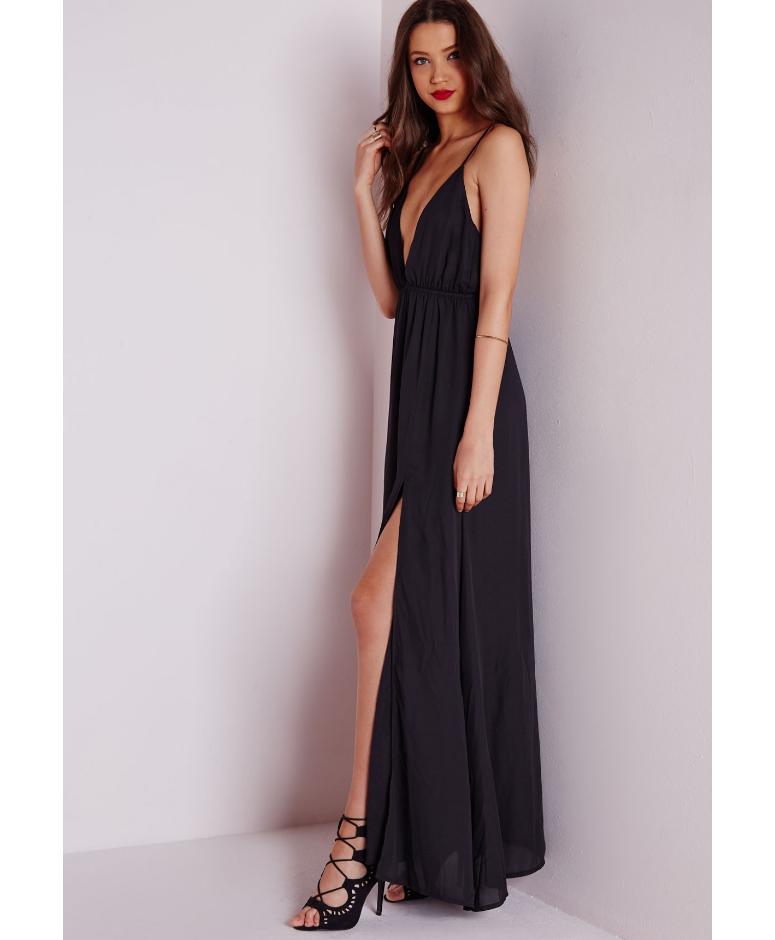 Black Chiffon Maxi Dress