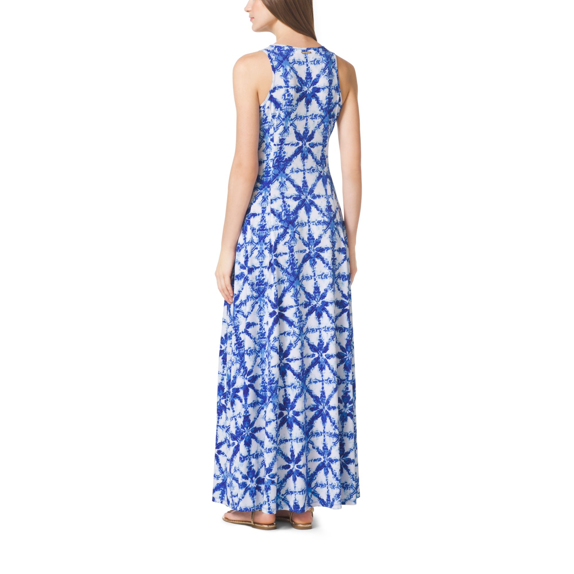 Lyst Michael Kors Tie Dye Jersey Maxi Dress In Blue Gallery