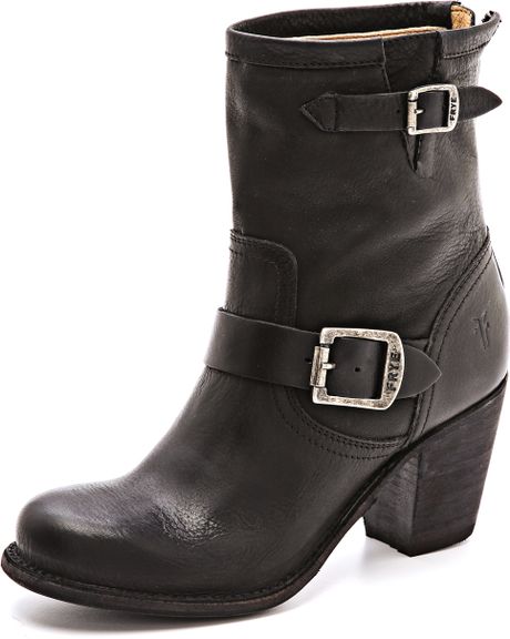 Frye Karla Engineer Short Boots in Black | Lyst