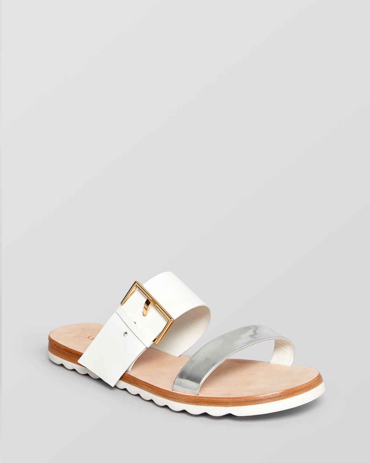 Kate spade new york Open Toe Flatbed Sandals Attitude in White Lyst