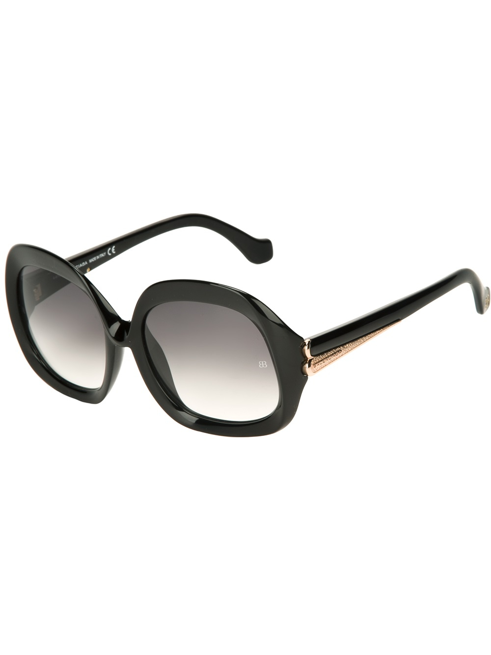 Lyst Balenciaga Oversize Round Frame Sunglasses in Black