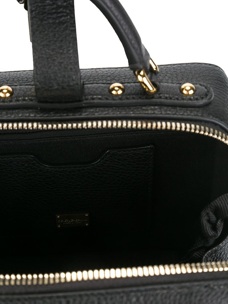 dolce and gabbana black leather shoulder bag