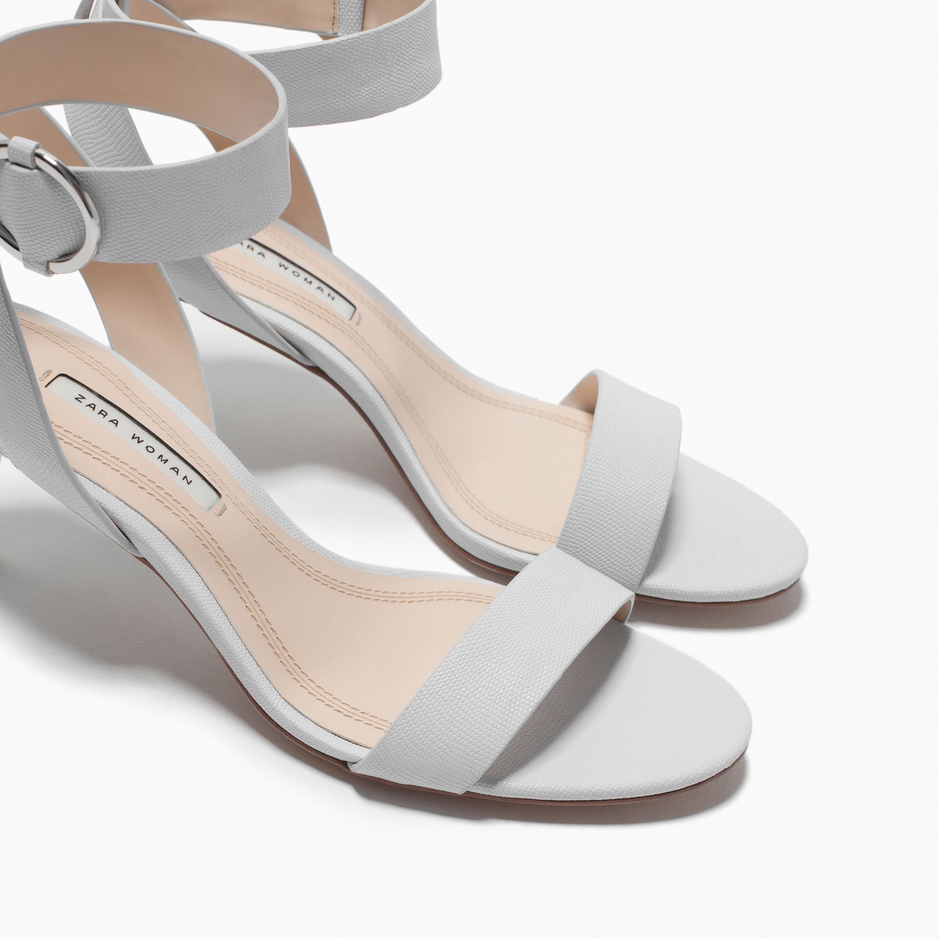 Zara Mid-Heel Sandals With Ankle Strap Mid-Heel Sandals With Ankle ...