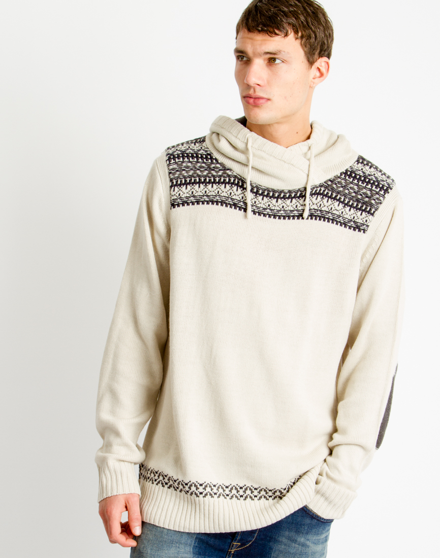 Lyst - Only & Sons Mens High Neck Hoodie Cream in Natural for Men