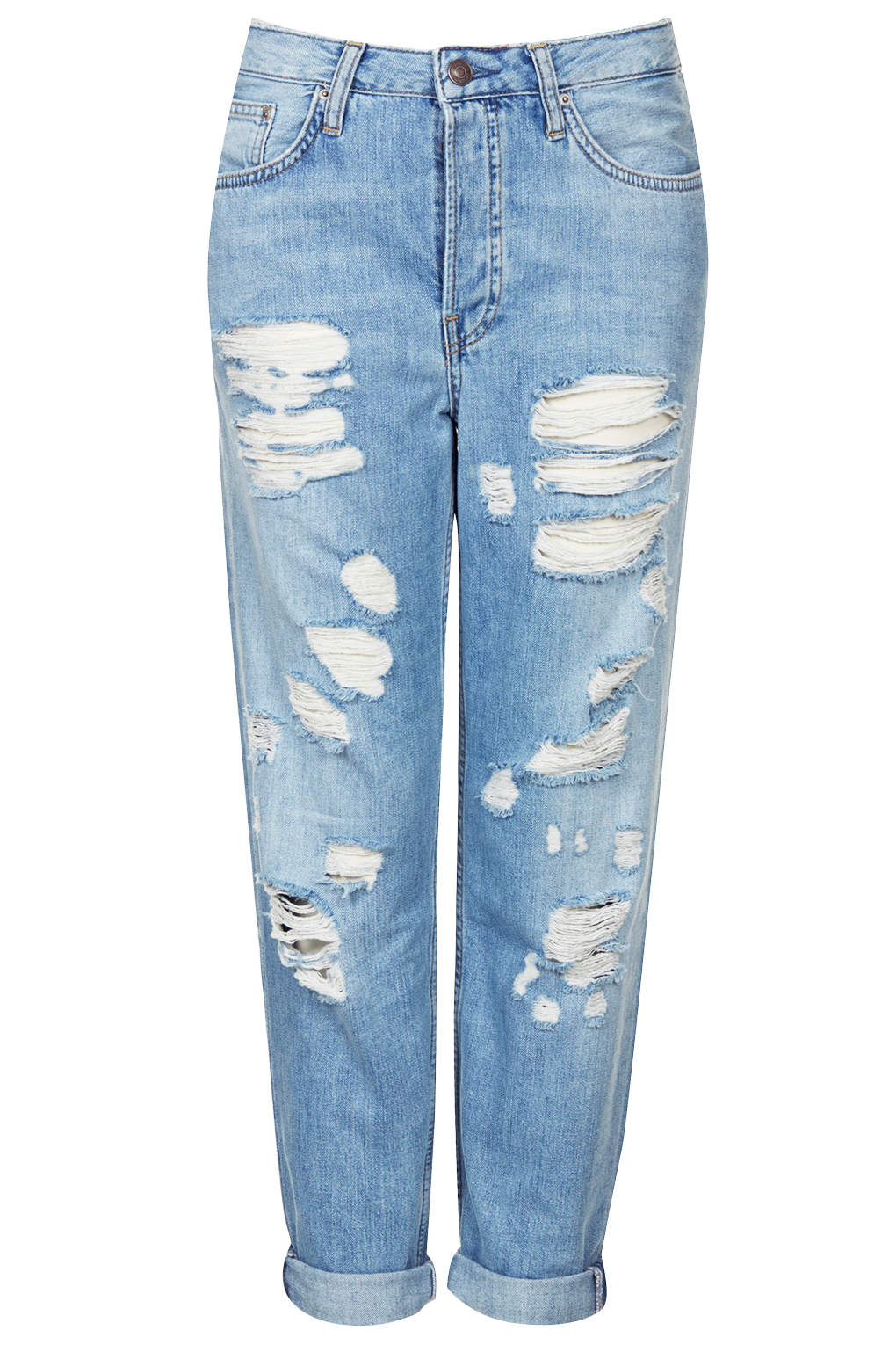 Topshop Moto Pretty Bleached Ripped Hayden Jeans in Blue (BLEACH STONE ...