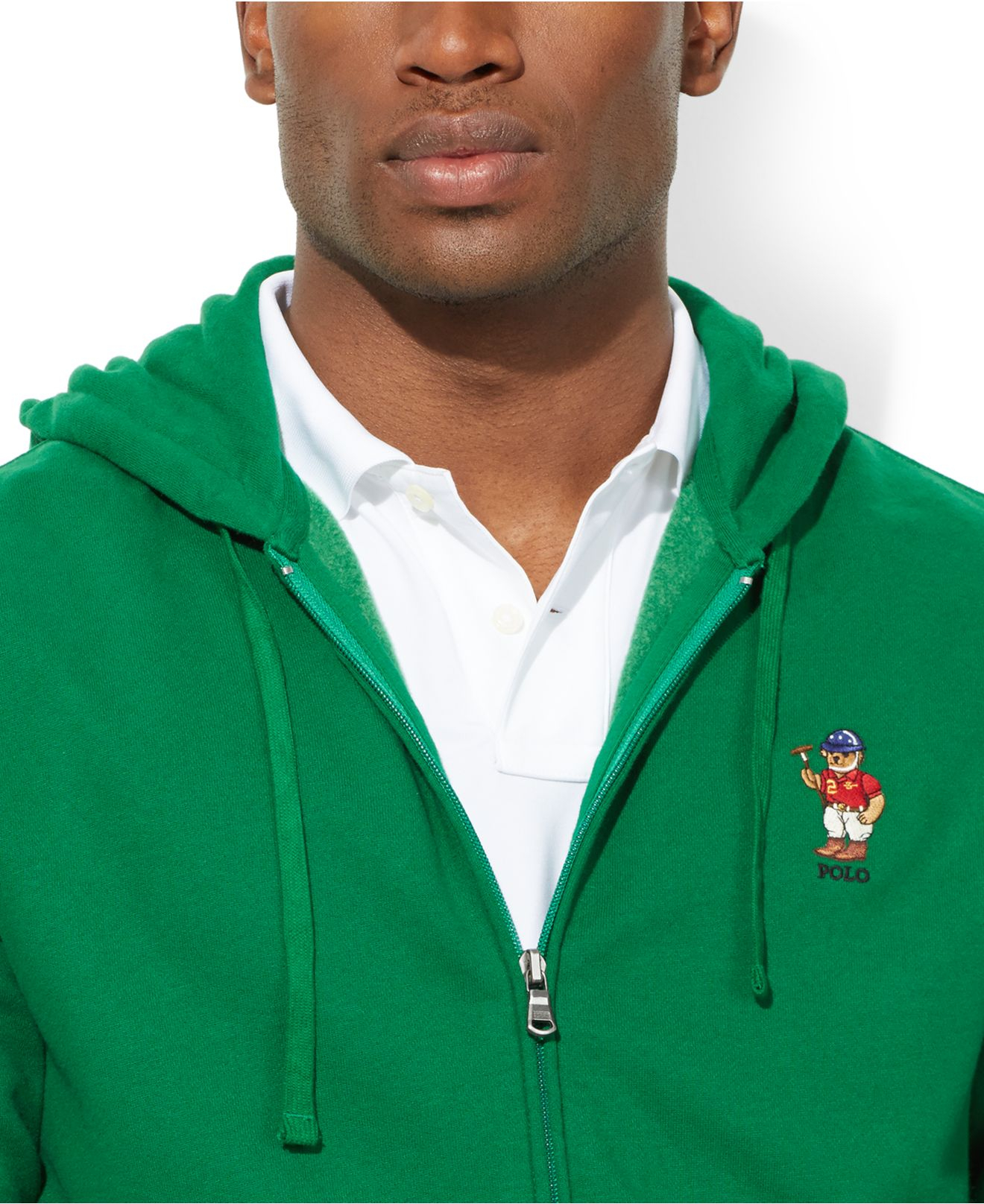 green polo hoodie mens