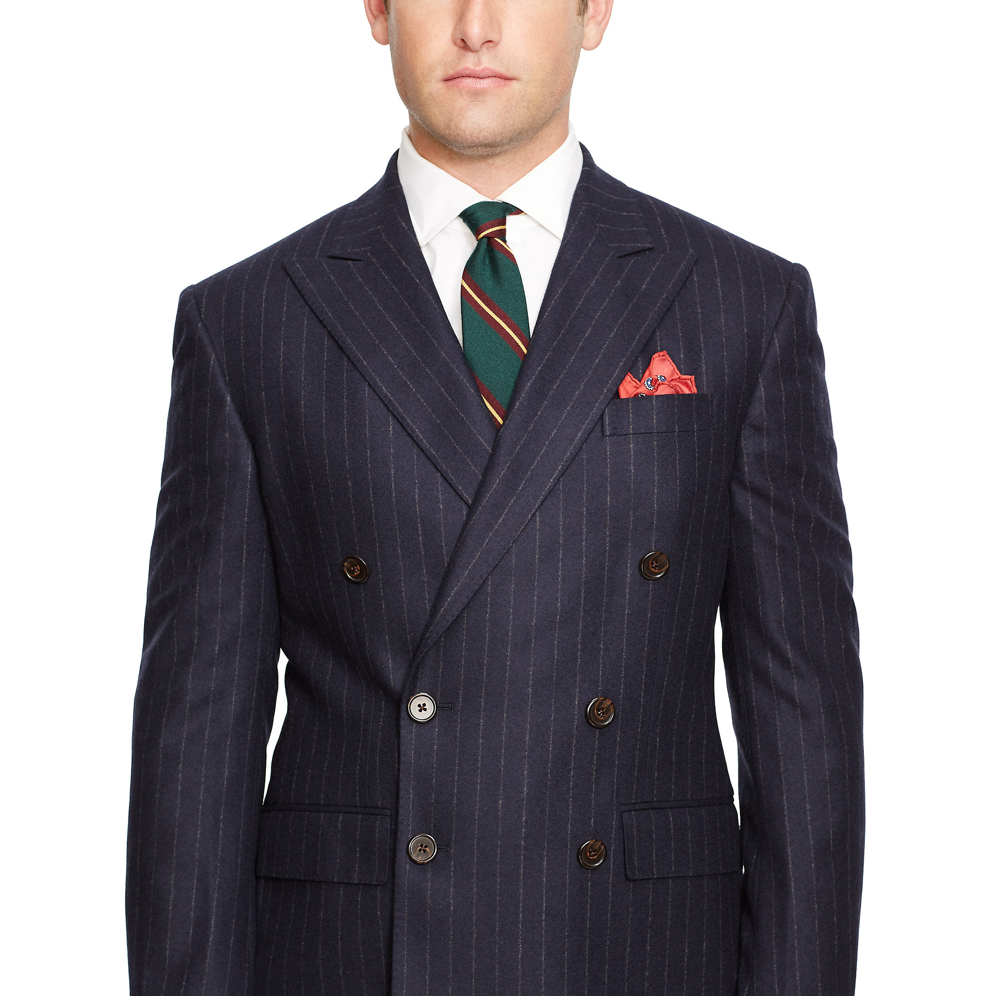 Polo ralph lauren Polo Striped Flannel Db Suit in Blue for Men | Lyst