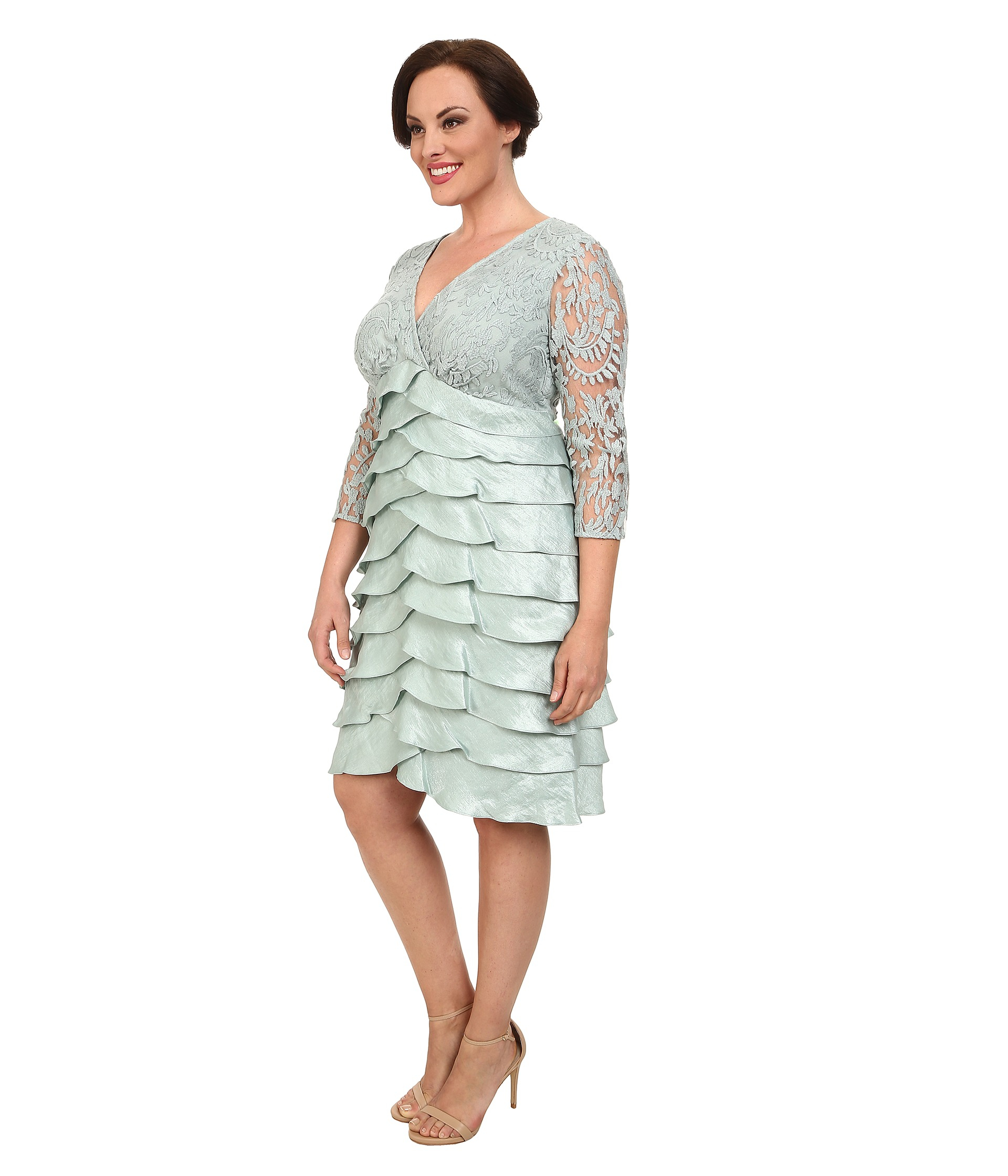 Lace shutter pleat dress plus size Lace shutter pleat dress plus size