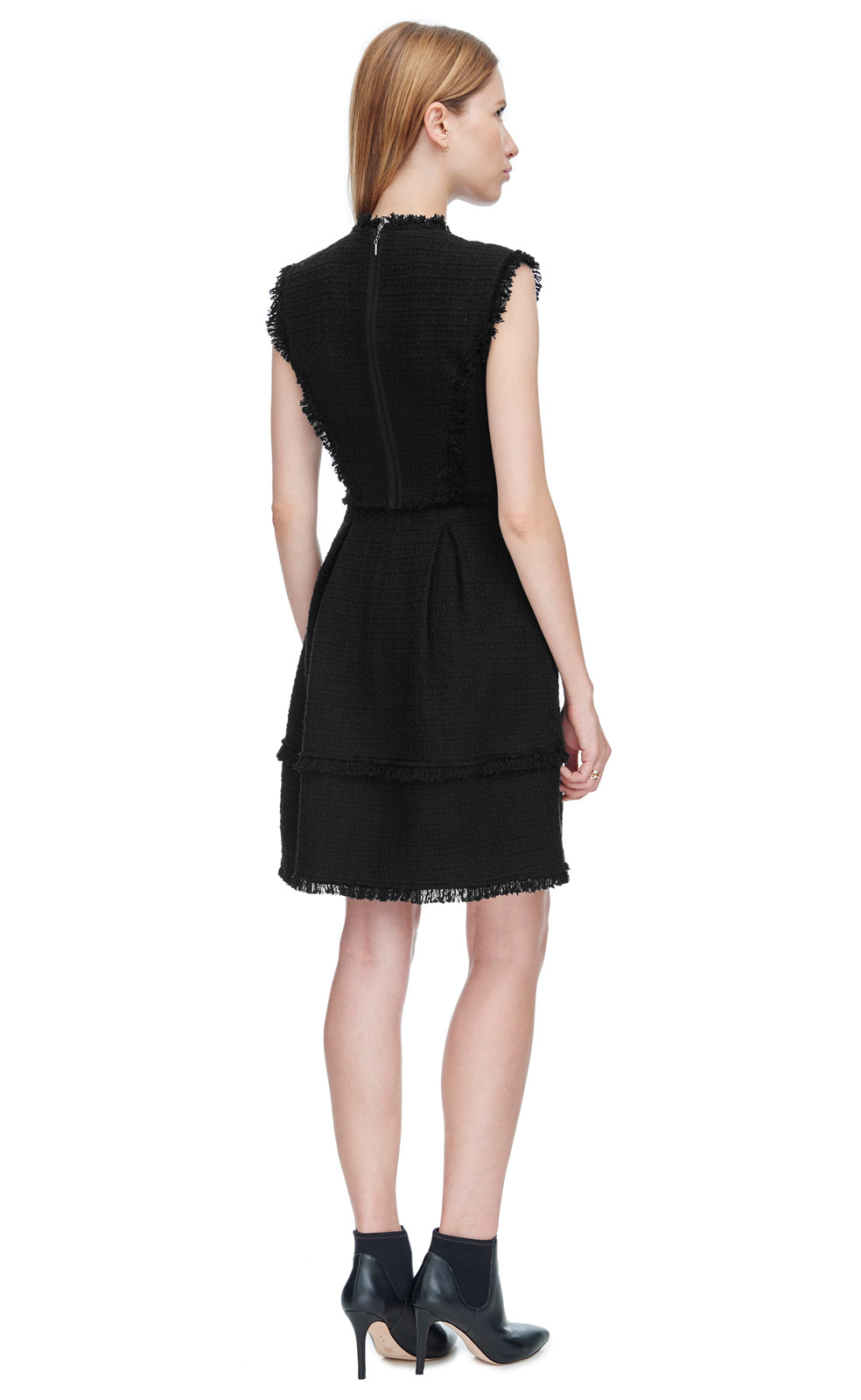 Lyst Rebecca Taylor Fit And Flare Tweed Dress In Black Gallery