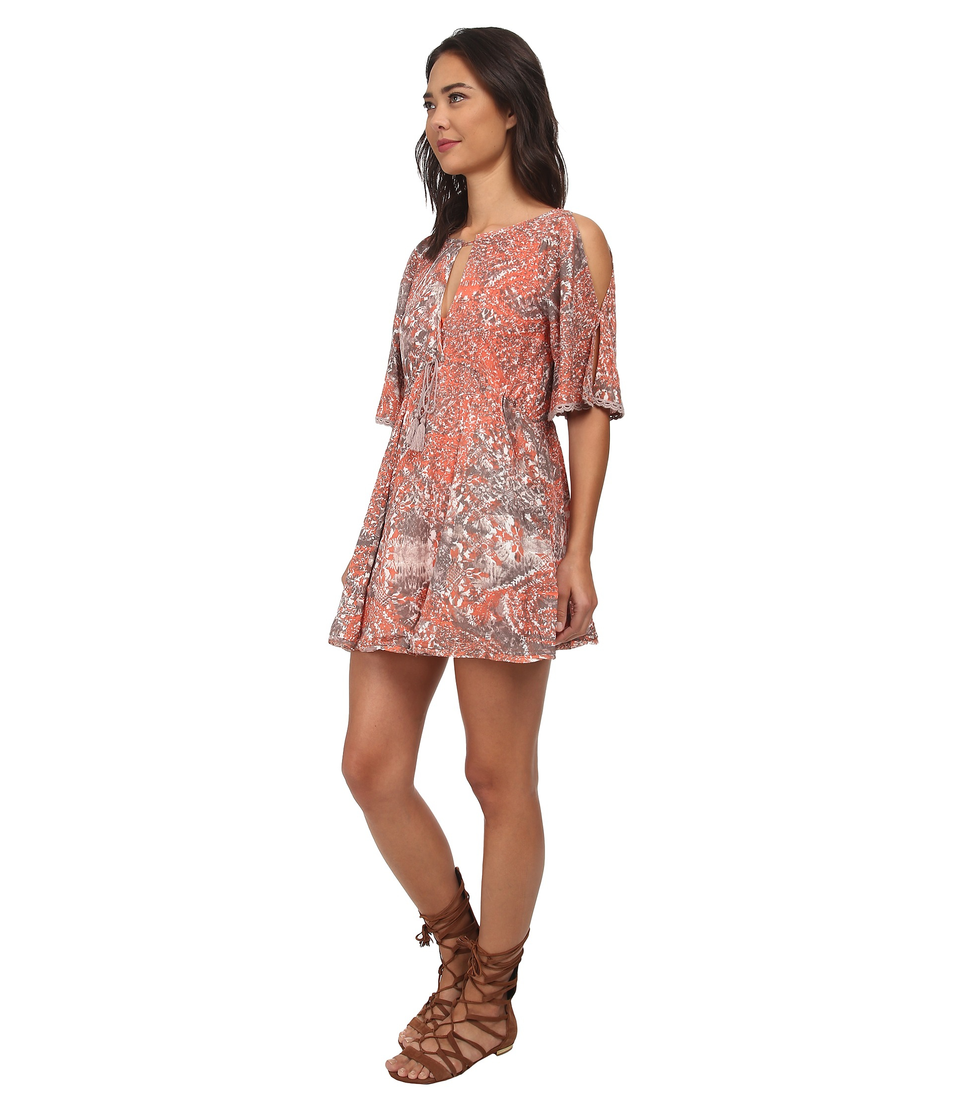 Lyst Free People Rayon Gauze Love Birds Mini Dress in Pink
