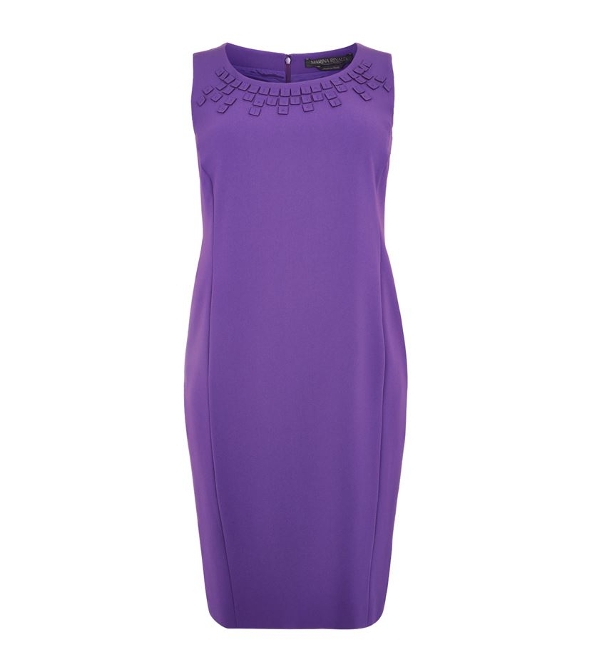 Marina rinaldi Check Embroidered Dress in Purple | Lyst