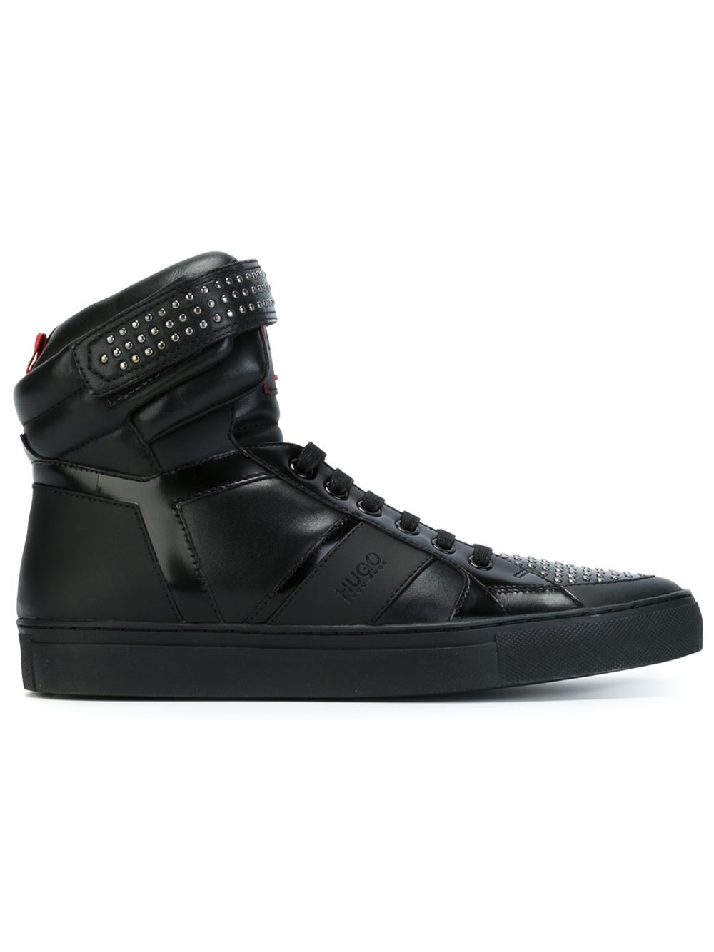 Hugo Hi-top Lace-up Sneakers in Black for Men - Lyst