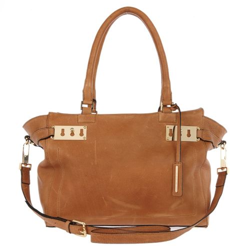 River Island Tan Leather Slouchy Tote Bag in Brown (tan) | Lyst