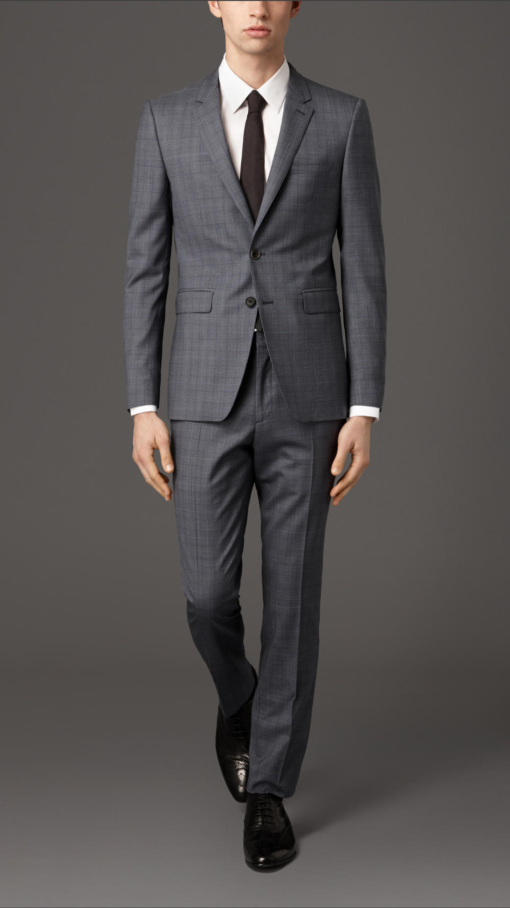 Burberry Slim Fit Prince Of Wales Virgin Wool Suit in Gray for Men ...