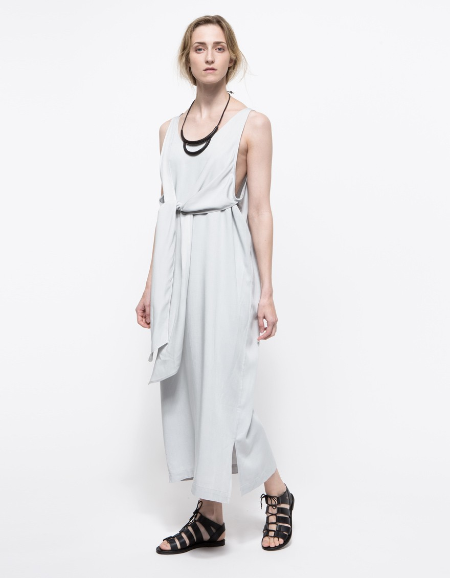 Shaina Mote Tie Dress In Gray Lyst Gallery