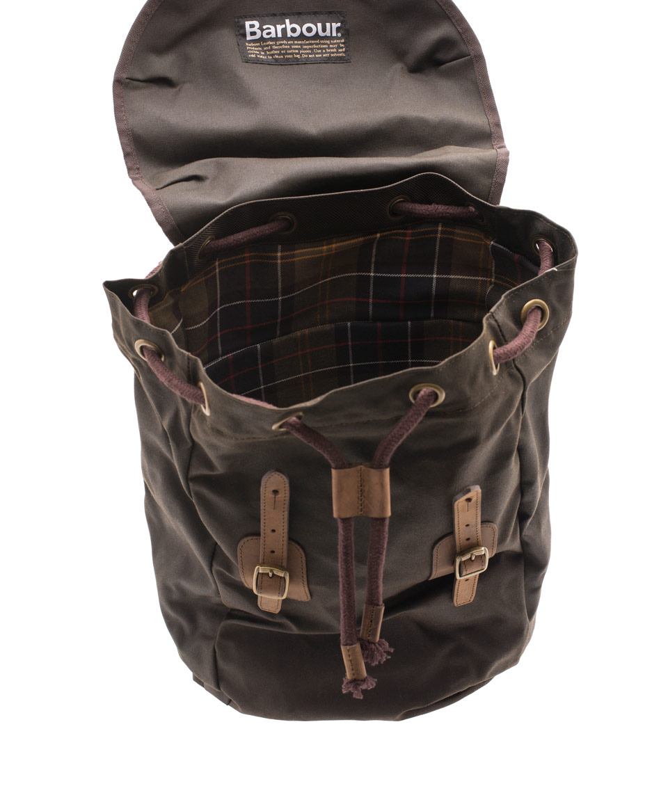 Lyst - Barbour Olive Waxed Leather Backpack In Green For Men