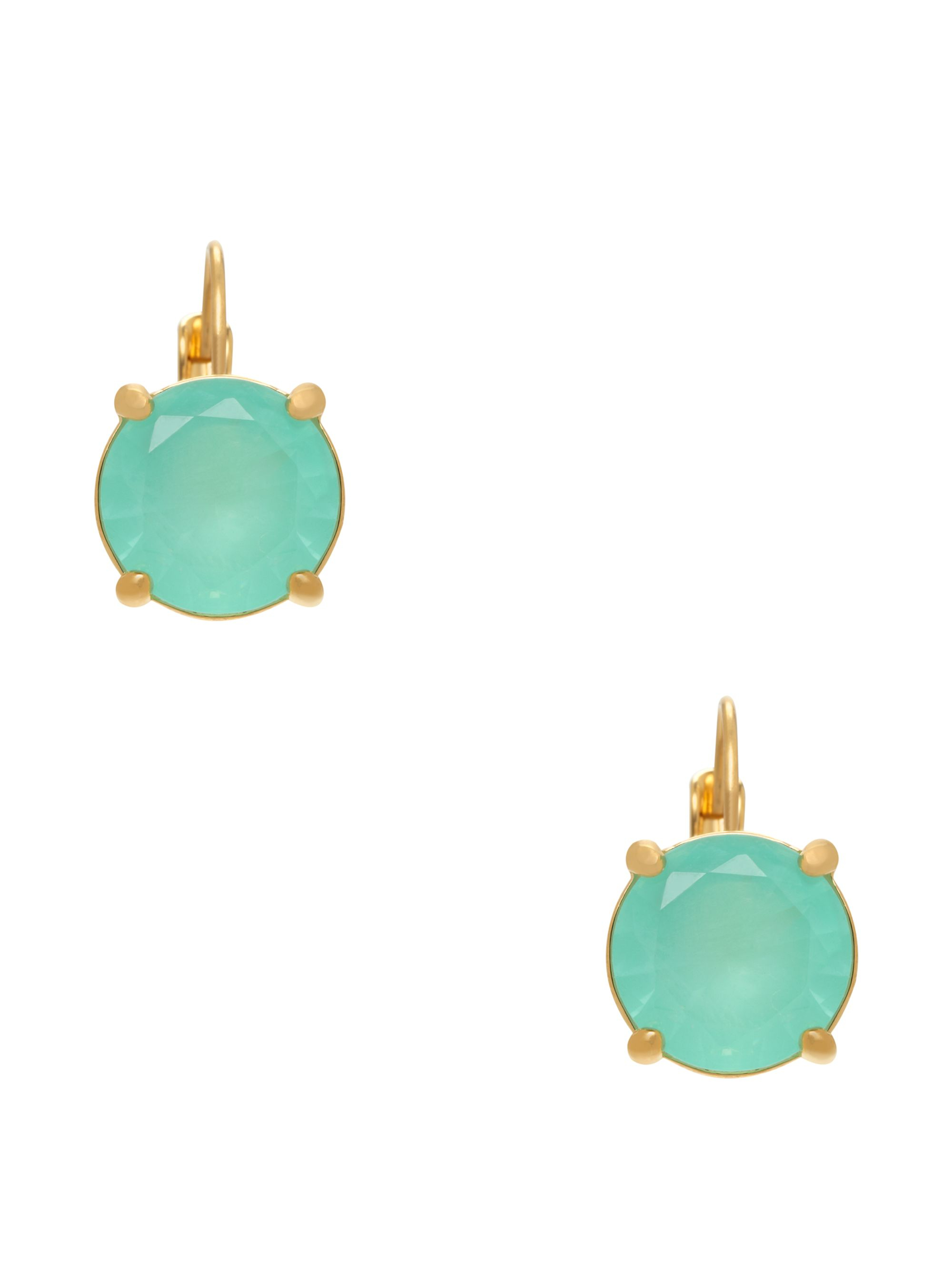 Lyst Kate Spade New York Round Leverbacks Earrings In Green Gallery