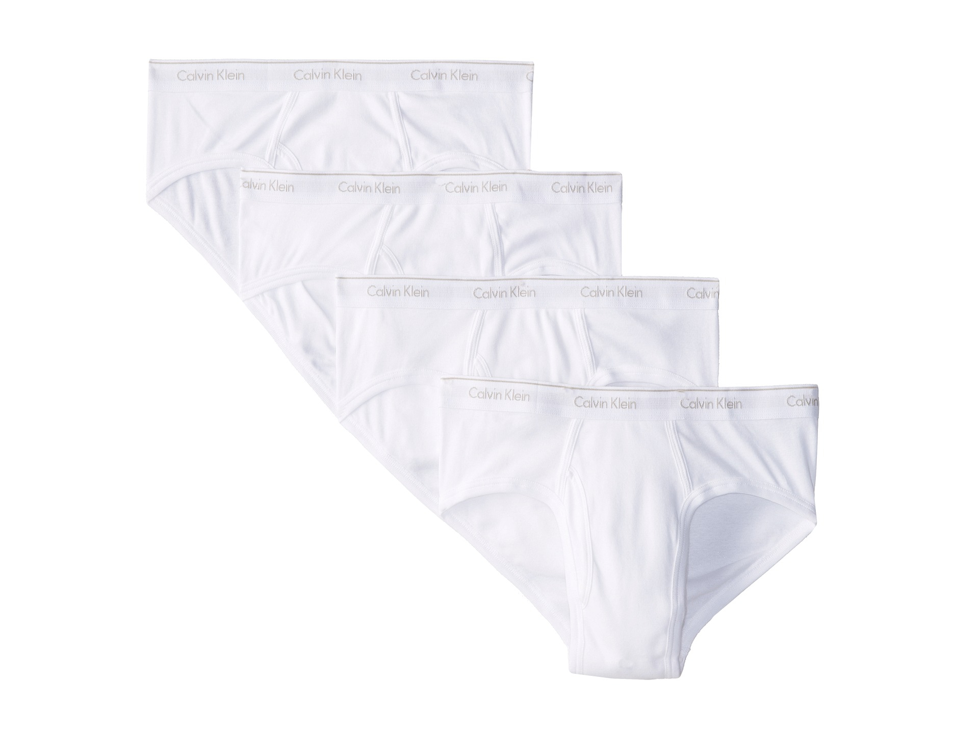 Calvin klein Cotton Classic Low Rise Brief 4-pack U4183 in White for ...