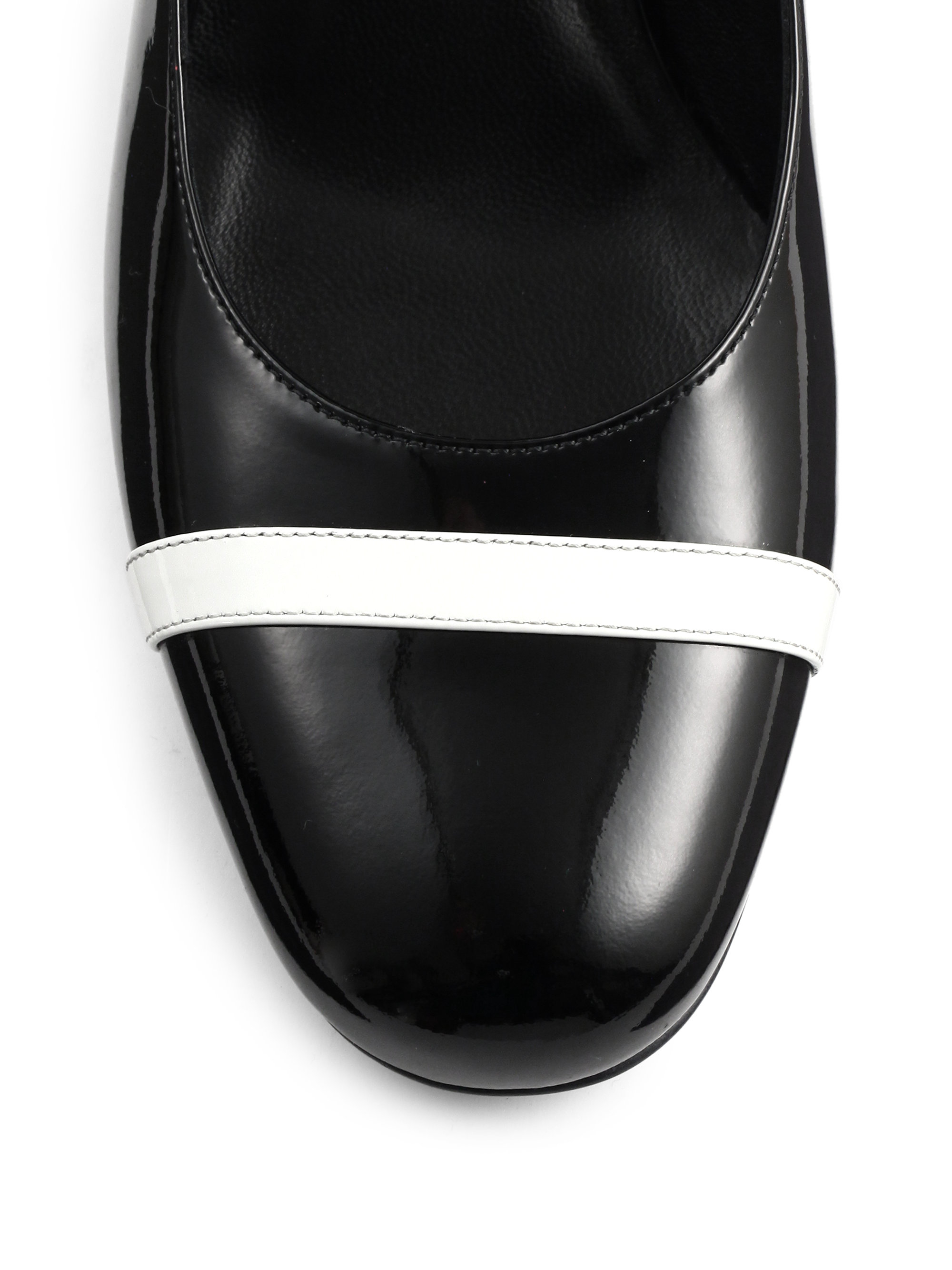 Saint laurent Patent Leather Mary Jane Pumps in Black | Lyst