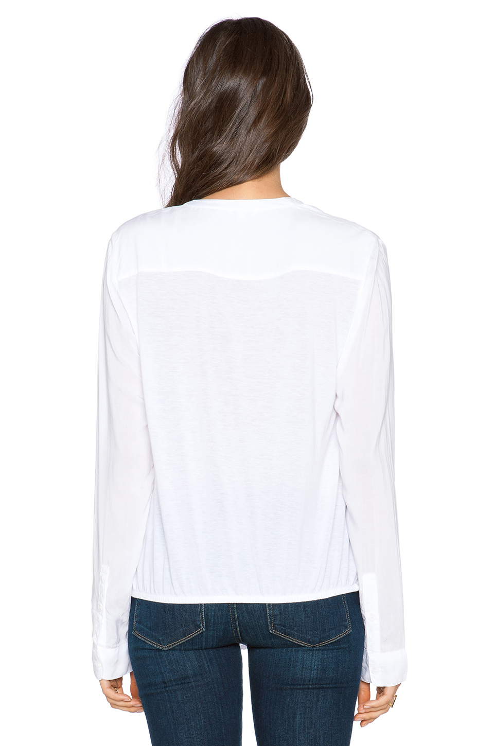 Splendid Voile Tie-Front Blouse in White | Lyst