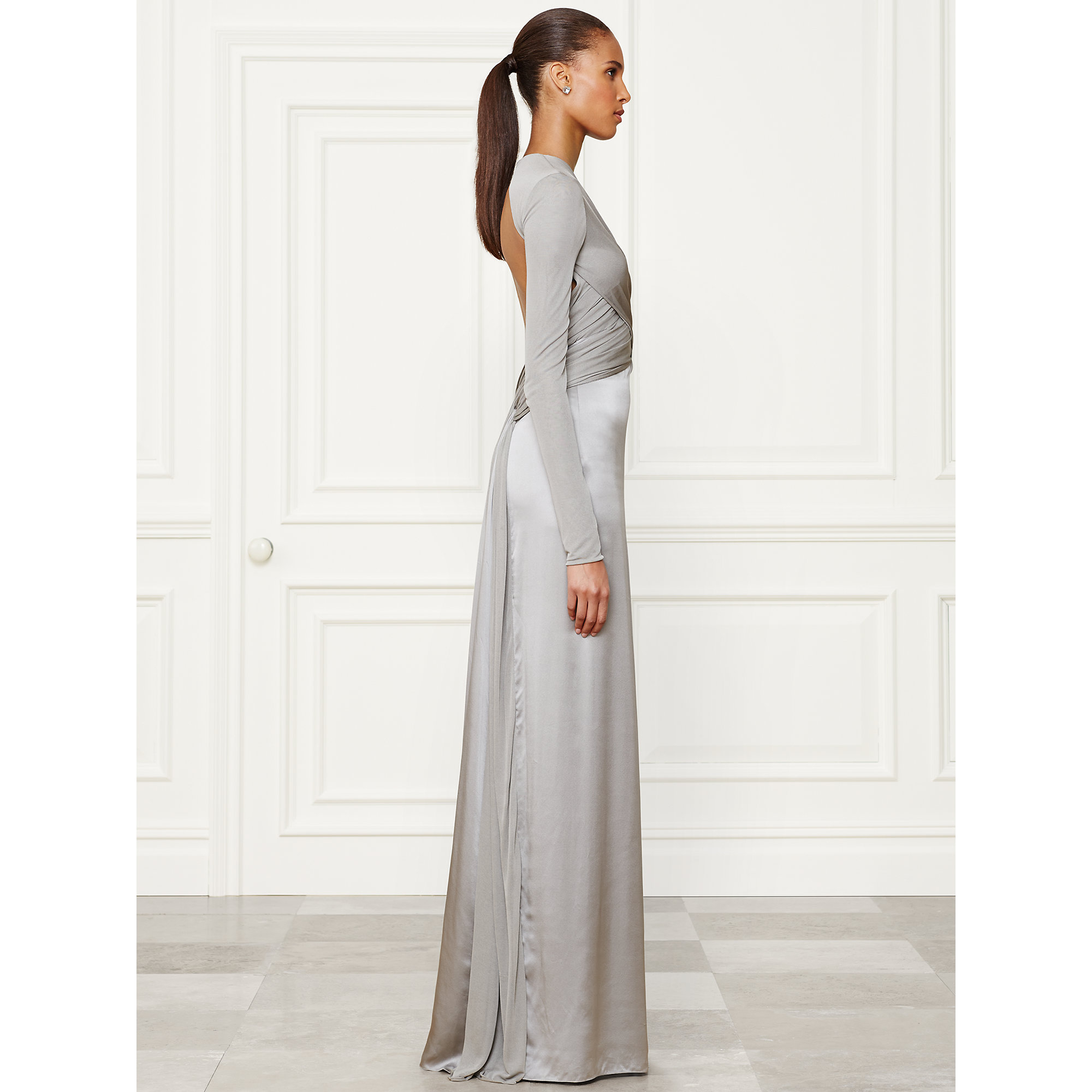 Lyst Ralph Lauren Collection Fiona Evening Gown In Gray Gallery