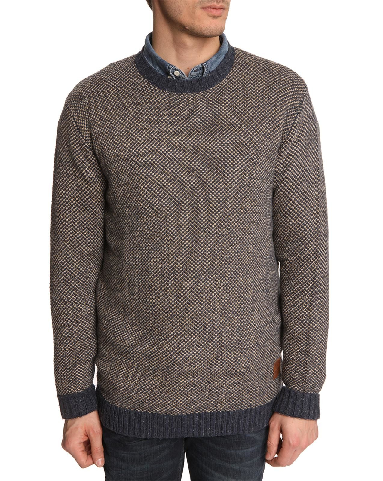 Wrangler | Brown Jacquard Blue Sweater for Men | Lyst