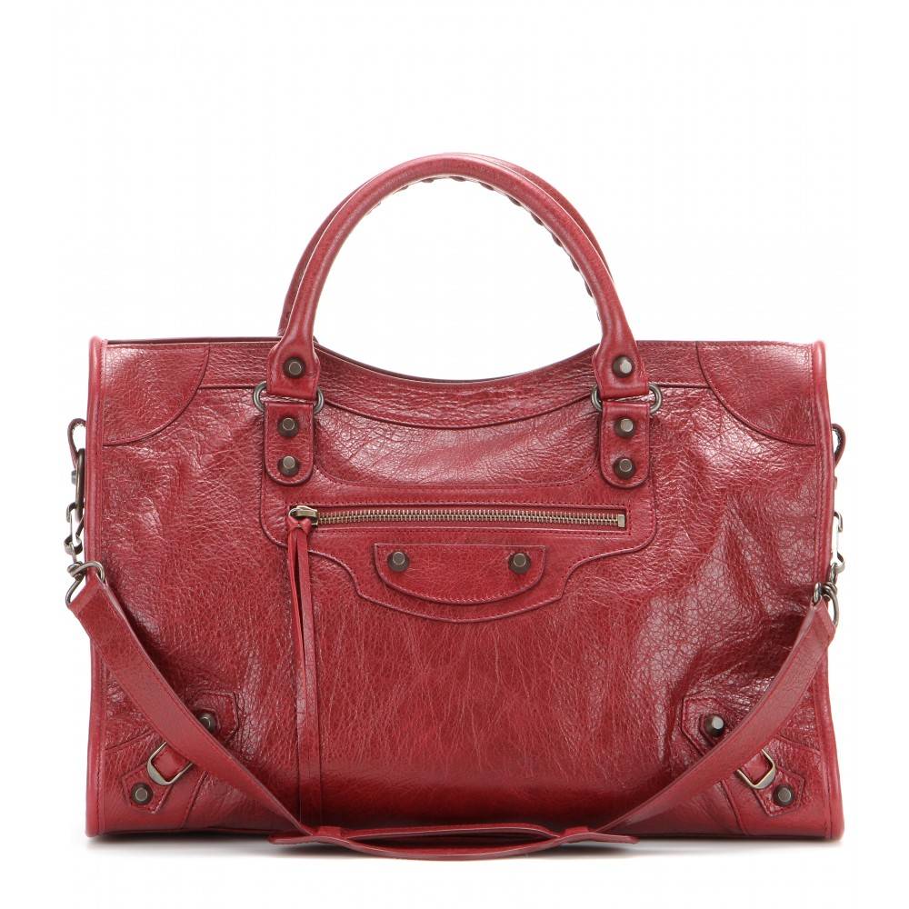 Balenciaga Classic City Leather Tote in Red