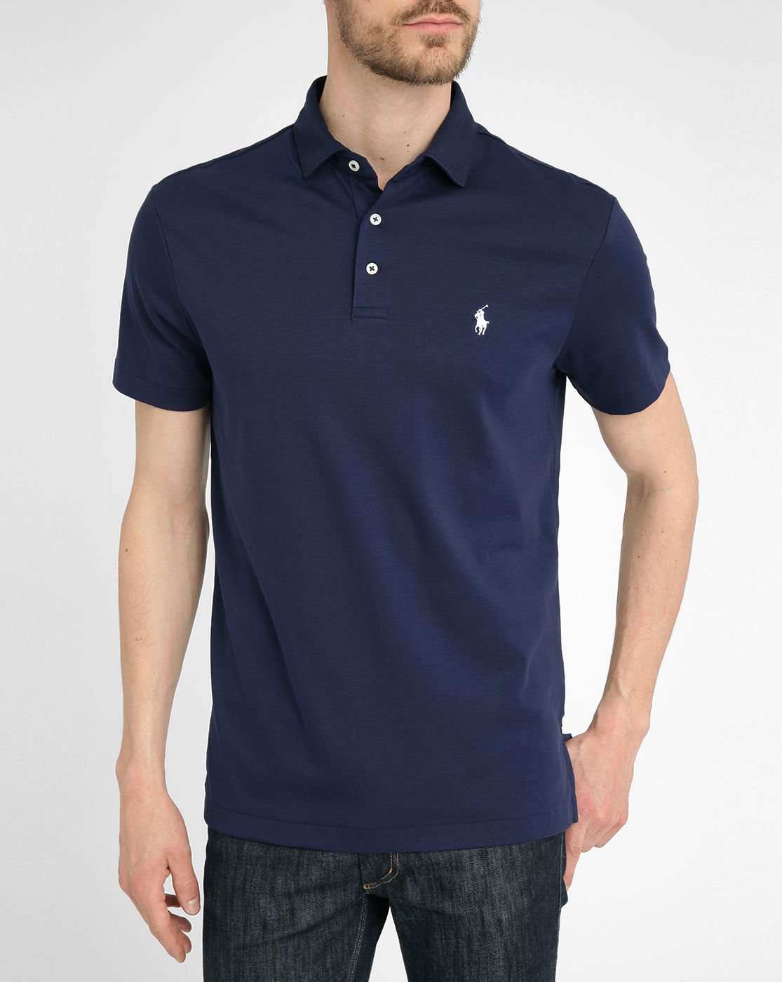 Polo ralph lauren Navy Jersey Polo Shirt in Blue for Men | Lyst