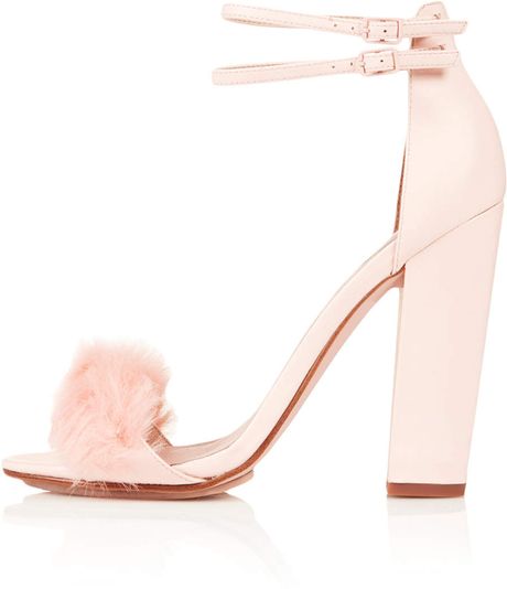 Topshop Rabbit Faux Fur Fluffy Sandals in Pink | Lyst