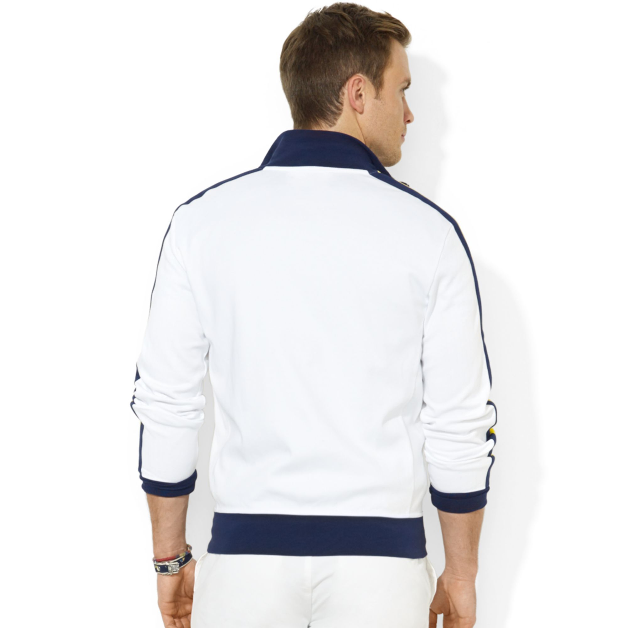 Lyst - Ralph Lauren Polo Cotton Interlock Track Jacket in White for Men