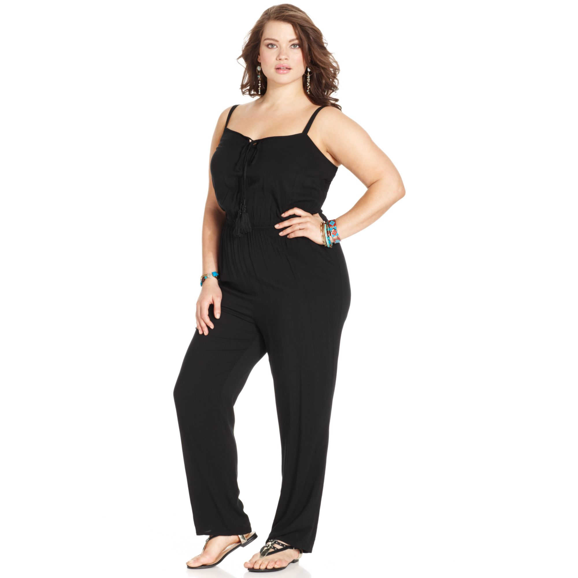 Lyst - American Rag Plus Size Sleeveless Jumpsuit in Black