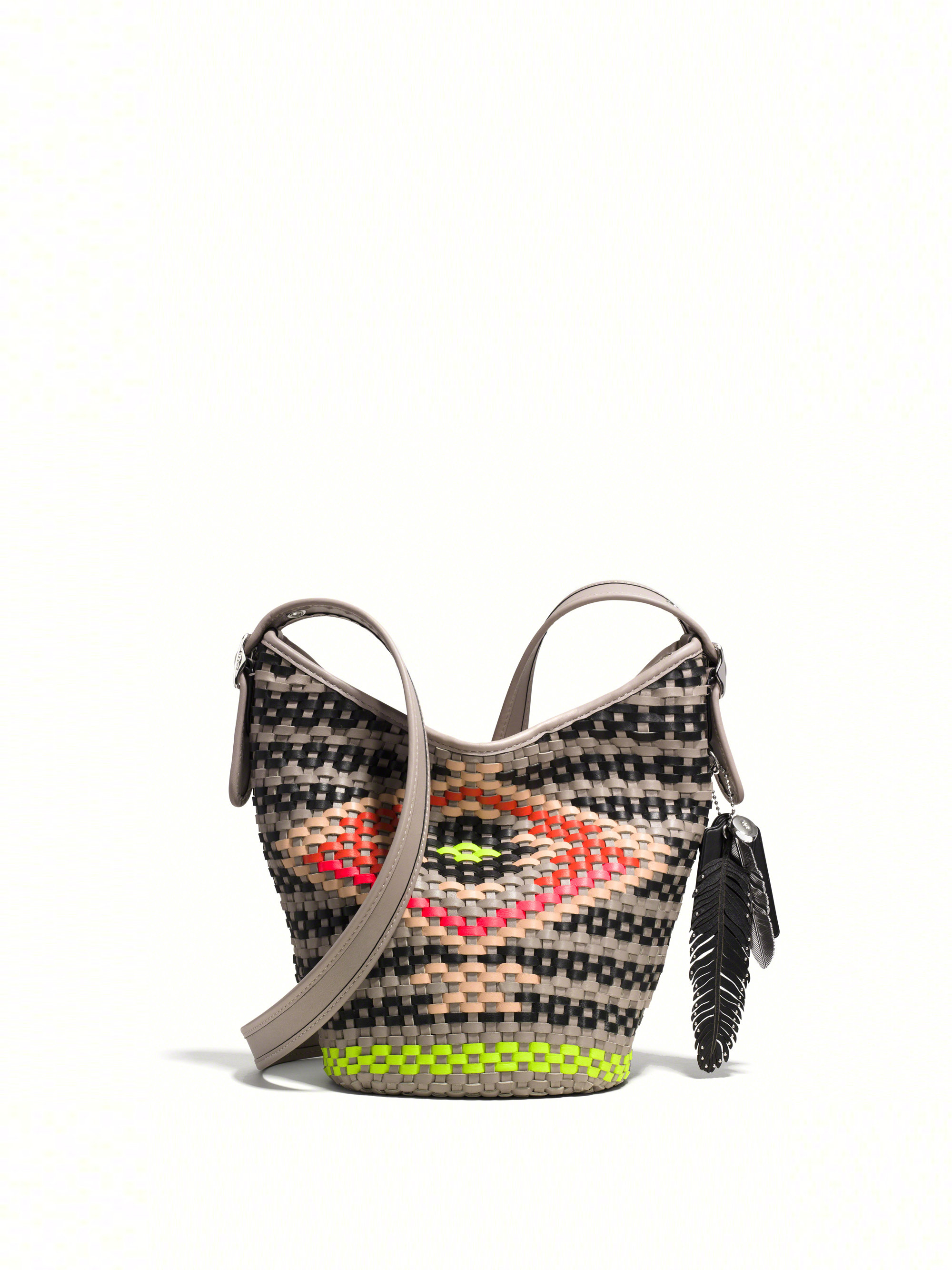 COACH Mini Multicolor Woven Crossbody Bag in White Lyst